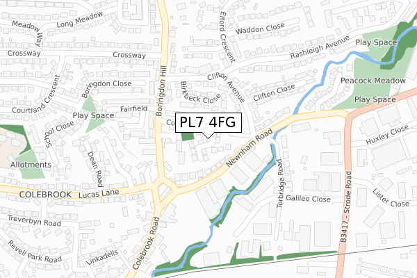PL7 4FG map - large scale - OS Open Zoomstack (Ordnance Survey)