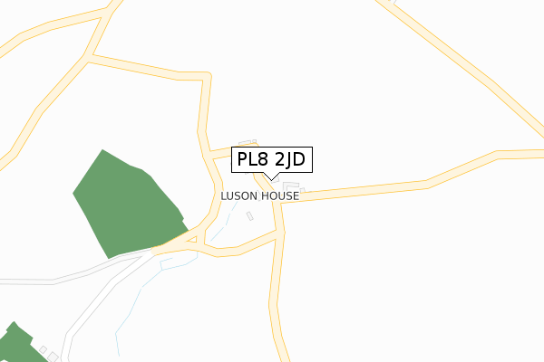 PL8 2JD map - large scale - OS Open Zoomstack (Ordnance Survey)