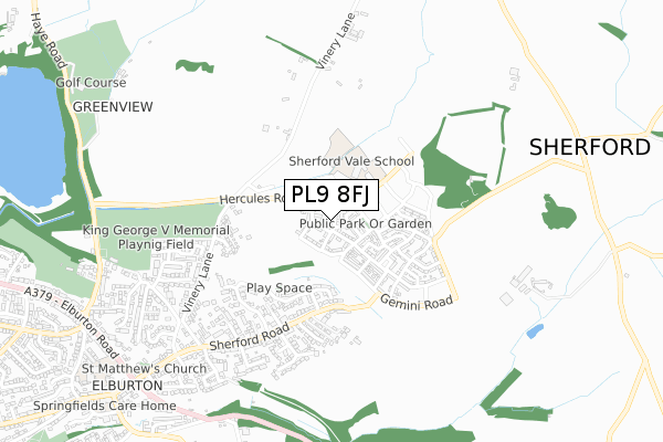 PL9 8FJ map - small scale - OS Open Zoomstack (Ordnance Survey)