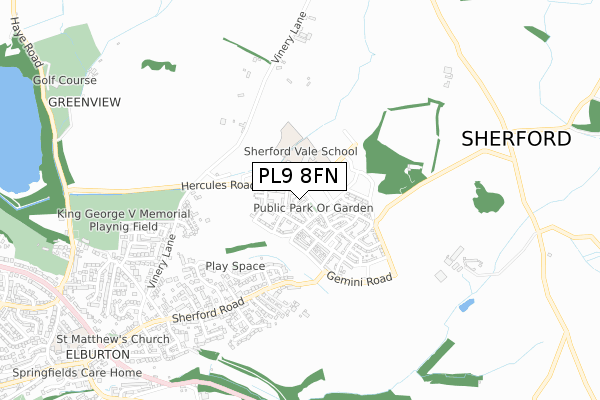 PL9 8FN map - small scale - OS Open Zoomstack (Ordnance Survey)
