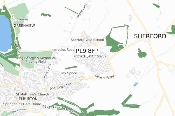 PL9 8FP map - small scale - OS Open Zoomstack (Ordnance Survey)