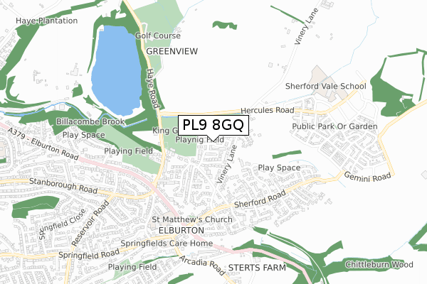 PL9 8GQ map - small scale - OS Open Zoomstack (Ordnance Survey)