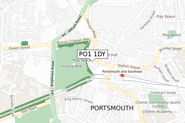 PO1 1DY map - large scale - OS Open Zoomstack (Ordnance Survey) PO1 1DY map - large scale - OS Open Zoomstack (Ordnance Survey)
