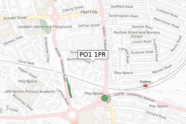 PO1 1PR map - large scale - OS Open Zoomstack (Ordnance Survey)