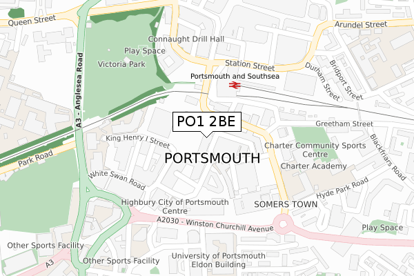 PO1 2BE map - large scale - OS Open Zoomstack (Ordnance Survey) PO1 2BE map - large scale - OS Open Zoomstack (Ordnance Survey)