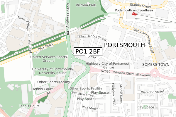 PO1 2BF map - large scale - OS Open Zoomstack (Ordnance Survey) PO1 2BF map - large scale - OS Open Zoomstack (Ordnance Survey)