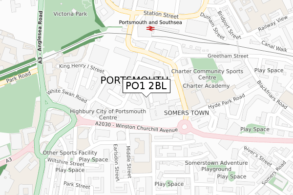 PO1 2BL map - large scale - OS Open Zoomstack (Ordnance Survey) PO1 2BL map - large scale - OS Open Zoomstack (Ordnance Survey)