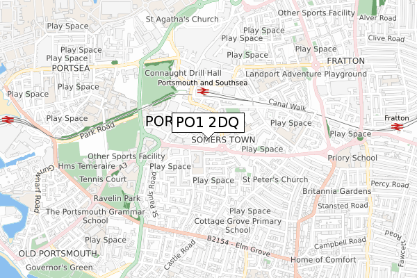 PO1 2DQ map - small scale - OS Open Zoomstack (Ordnance Survey) PO1 2DQ map - small scale - OS Open Zoomstack (Ordnance Survey)