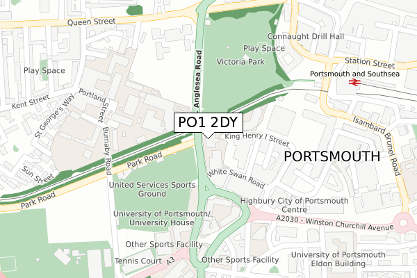 PO1 2DY map - large scale - OS Open Zoomstack (Ordnance Survey) PO1 2DY map - large scale - OS Open Zoomstack (Ordnance Survey)