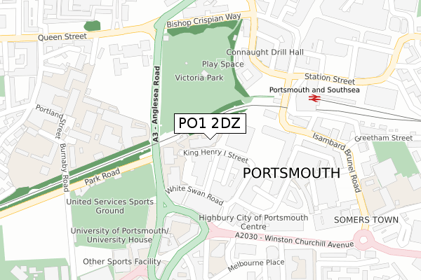 PO1 2DZ map - large scale - OS Open Zoomstack (Ordnance Survey) PO1 2DZ map - large scale - OS Open Zoomstack (Ordnance Survey)