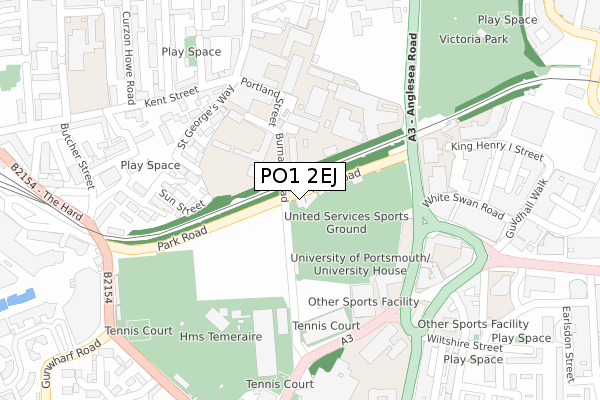 PO1 2EJ map - large scale - OS Open Zoomstack (Ordnance Survey) PO1 2EJ map - large scale - OS Open Zoomstack (Ordnance Survey)