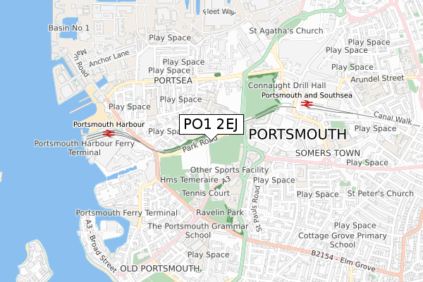 PO1 2EJ map - small scale - OS Open Zoomstack (Ordnance Survey) PO1 2EJ map - small scale - OS Open Zoomstack (Ordnance Survey)