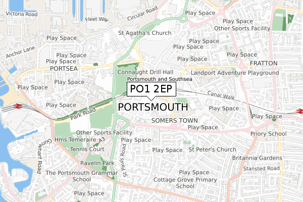PO1 2EP map - small scale - OS Open Zoomstack (Ordnance Survey) PO1 2EP map - small scale - OS Open Zoomstack (Ordnance Survey)