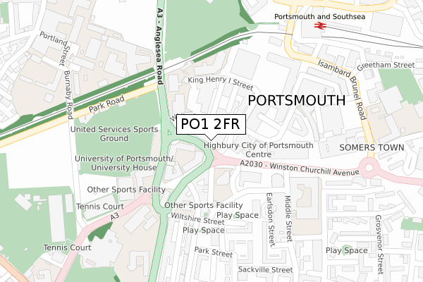 PO1 2FR map - large scale - OS Open Zoomstack (Ordnance Survey) PO1 2FR map - large scale - OS Open Zoomstack (Ordnance Survey)
