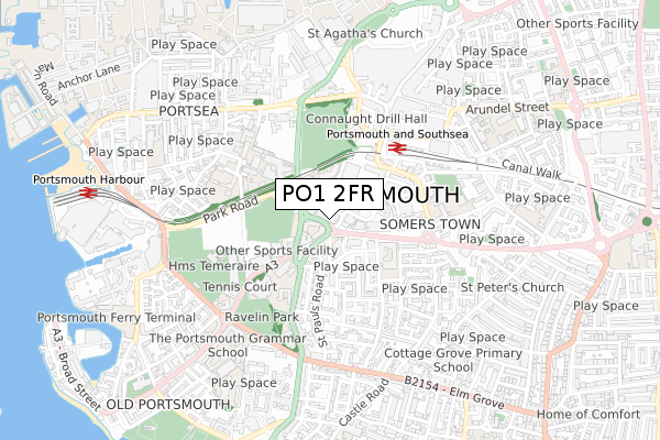 PO1 2FR map - small scale - OS Open Zoomstack (Ordnance Survey) PO1 2FR map - small scale - OS Open Zoomstack (Ordnance Survey)