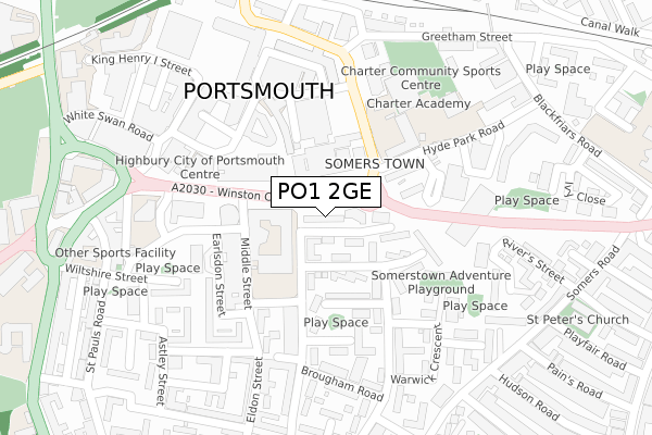 PO1 2GE map - large scale - OS Open Zoomstack (Ordnance Survey) PO1 2GE map - large scale - OS Open Zoomstack (Ordnance Survey)