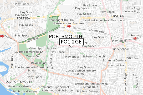 PO1 2GE map - small scale - OS Open Zoomstack (Ordnance Survey) PO1 2GE map - small scale - OS Open Zoomstack (Ordnance Survey)