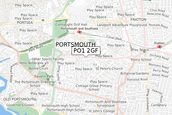 PO1 2GF map - small scale - OS Open Zoomstack (Ordnance Survey) PO1 2GF map - small scale - OS Open Zoomstack (Ordnance Survey)
