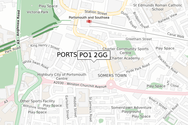 PO1 2GG map - large scale - OS Open Zoomstack (Ordnance Survey) PO1 2GG map - large scale - OS Open Zoomstack (Ordnance Survey)