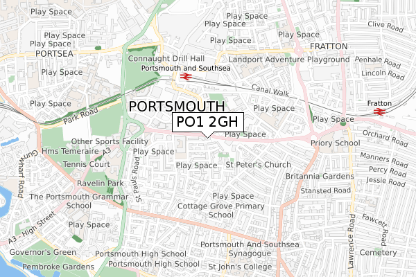 PO1 2GH map - small scale - OS Open Zoomstack (Ordnance Survey) PO1 2GH map - small scale - OS Open Zoomstack (Ordnance Survey)