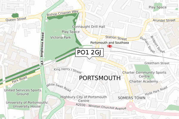 PO1 2GJ map - large scale - OS Open Zoomstack (Ordnance Survey) PO1 2GJ map - large scale - OS Open Zoomstack (Ordnance Survey)
