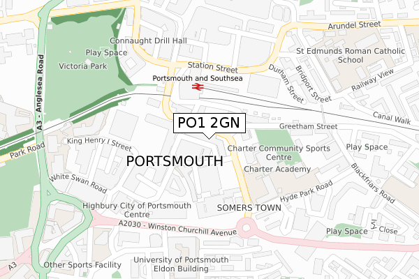 PO1 2GN map - large scale - OS Open Zoomstack (Ordnance Survey) PO1 2GN map - large scale - OS Open Zoomstack (Ordnance Survey)