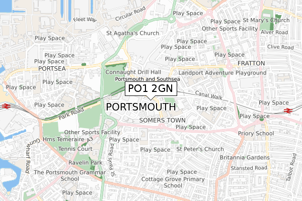 PO1 2GN map - small scale - OS Open Zoomstack (Ordnance Survey) PO1 2GN map - small scale - OS Open Zoomstack (Ordnance Survey)