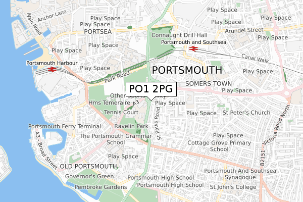 PO1 2PG map - small scale - OS Open Zoomstack (Ordnance Survey) PO1 2PG map - small scale - OS Open Zoomstack (Ordnance Survey)