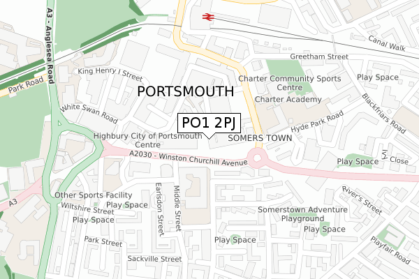 PO1 2PJ map - large scale - OS Open Zoomstack (Ordnance Survey) PO1 2PJ map - large scale - OS Open Zoomstack (Ordnance Survey)