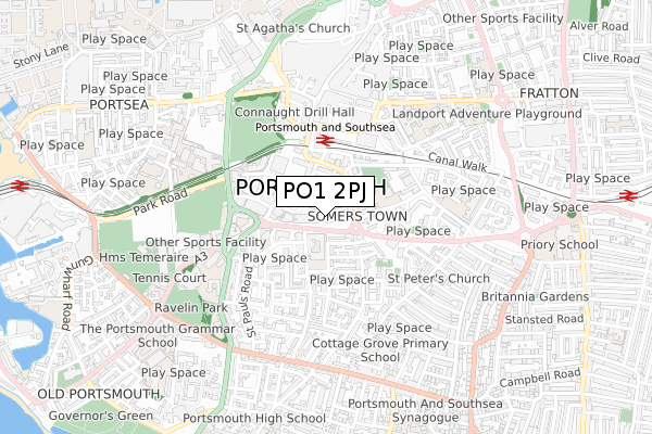 PO1 2PJ map - small scale - OS Open Zoomstack (Ordnance Survey) PO1 2PJ map - small scale - OS Open Zoomstack (Ordnance Survey)