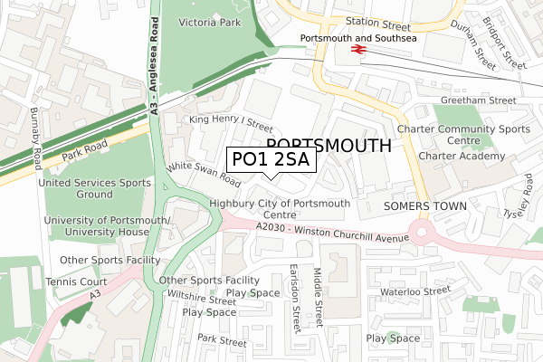 PO1 2SA map - large scale - OS Open Zoomstack (Ordnance Survey) PO1 2SA map - large scale - OS Open Zoomstack (Ordnance Survey)