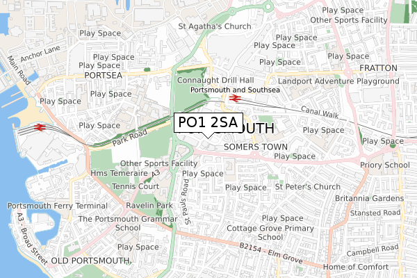 PO1 2SA map - small scale - OS Open Zoomstack (Ordnance Survey) PO1 2SA map - small scale - OS Open Zoomstack (Ordnance Survey)