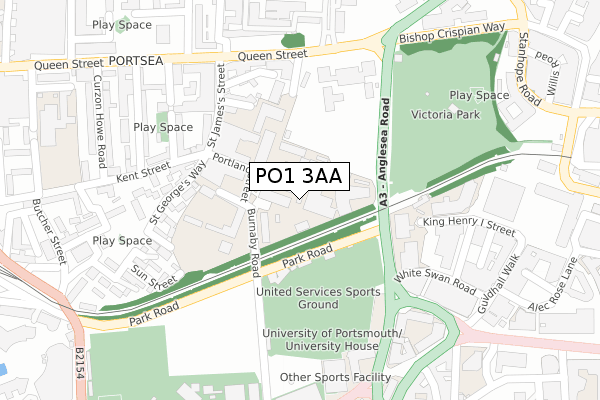 PO1 3AA map - large scale - OS Open Zoomstack (Ordnance Survey) PO1 3AA map - large scale - OS Open Zoomstack (Ordnance Survey)