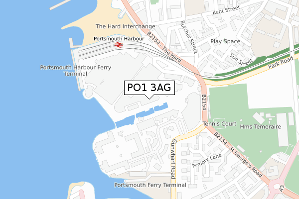 PO1 3AG map - large scale - OS Open Zoomstack (Ordnance Survey) PO1 3AG map - large scale - OS Open Zoomstack (Ordnance Survey)