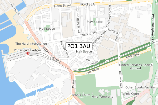 PO1 3AU map - large scale - OS Open Zoomstack (Ordnance Survey) PO1 3AU map - large scale - OS Open Zoomstack (Ordnance Survey)