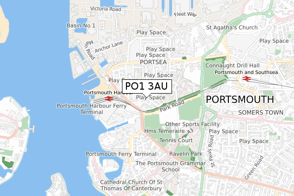 PO1 3AU map - small scale - OS Open Zoomstack (Ordnance Survey) PO1 3AU map - small scale - OS Open Zoomstack (Ordnance Survey)