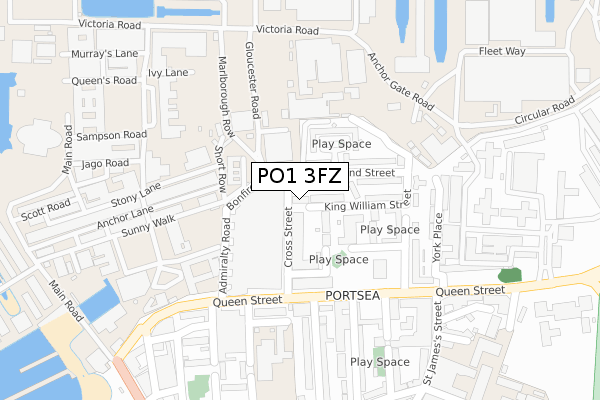 PO1 3FZ map - large scale - OS Open Zoomstack (Ordnance Survey) PO1 3FZ map - large scale - OS Open Zoomstack (Ordnance Survey)