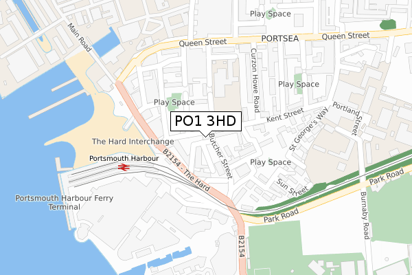 PO1 3HD map - large scale - OS Open Zoomstack (Ordnance Survey)