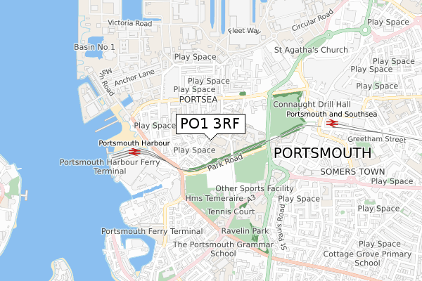 PO1 3RF map - small scale - OS Open Zoomstack (Ordnance Survey) PO1 3RF map - small scale - OS Open Zoomstack (Ordnance Survey)