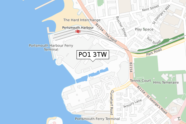 PO1 3TW map - large scale - OS Open Zoomstack (Ordnance Survey) PO1 3TW map - large scale - OS Open Zoomstack (Ordnance Survey)