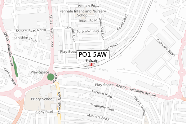 PO1 5AW map - large scale - OS Open Zoomstack (Ordnance Survey) PO1 5AW map - large scale - OS Open Zoomstack (Ordnance Survey)