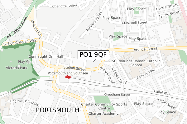 PO1 9QF map - large scale - OS Open Zoomstack (Ordnance Survey) PO1 9QF map - large scale - OS Open Zoomstack (Ordnance Survey)