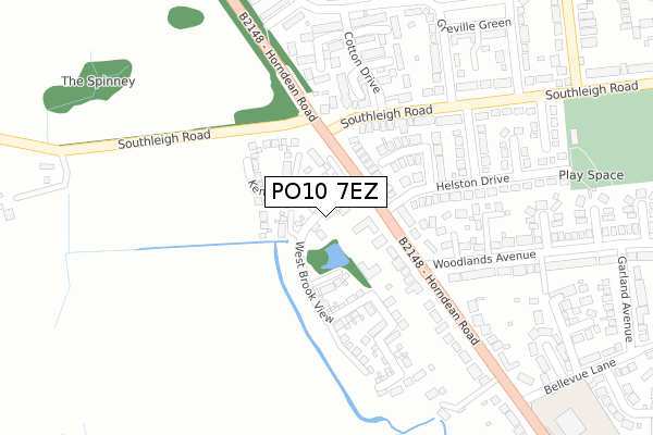 PO10 7EZ map - large scale - OS Open Zoomstack (Ordnance Survey)