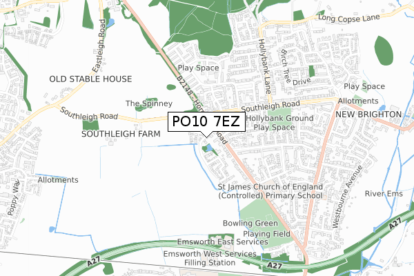 PO10 7EZ map - small scale - OS Open Zoomstack (Ordnance Survey) PO10 7EZ map - small scale - OS Open Zoomstack (Ordnance Survey)