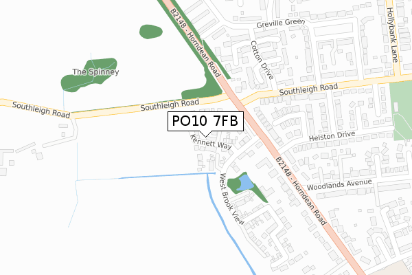 PO10 7FB map - large scale - OS Open Zoomstack (Ordnance Survey)