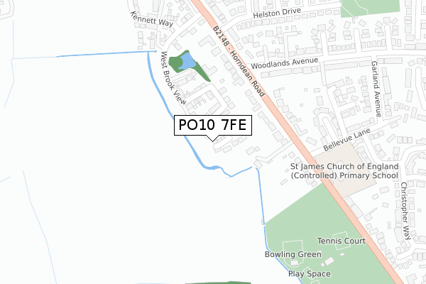 PO10 7FE map - large scale - OS Open Zoomstack (Ordnance Survey)