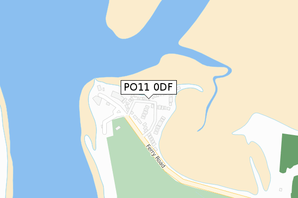 PO11 0DF map - large scale - OS Open Zoomstack (Ordnance Survey)