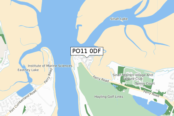 PO11 0DF map - small scale - OS Open Zoomstack (Ordnance Survey)