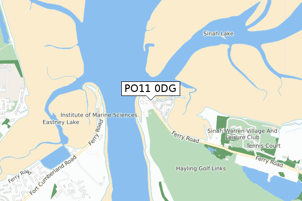 PO11 0DG map - small scale - OS Open Zoomstack (Ordnance Survey)