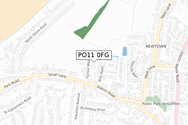 PO11 0FG map - large scale - OS Open Zoomstack (Ordnance Survey)